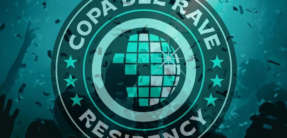 Логотип Copa del Rave на фоне вечеринки