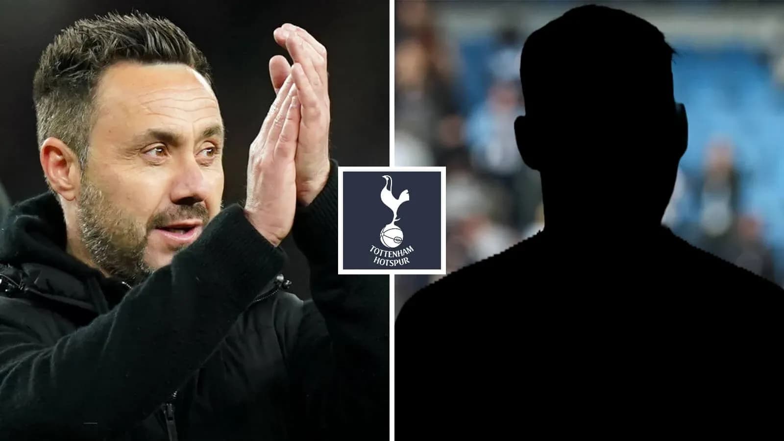 Тренер аплодирует, логотип Tottenham Hotspur на фоне
