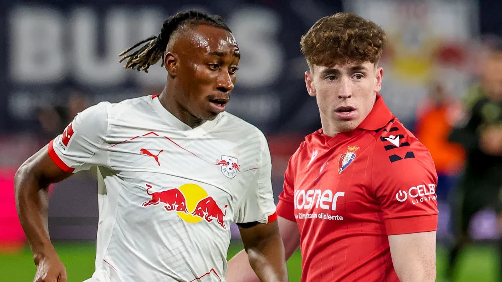 Игроки в форме RB Leipzig и Osasuna на поле