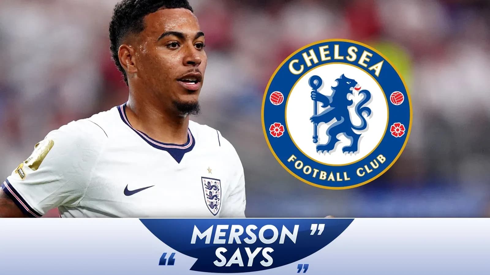 Игрок сборной Англии в форме Chelsea на поле Игрок сборной Англии в форме Chelsea на поле