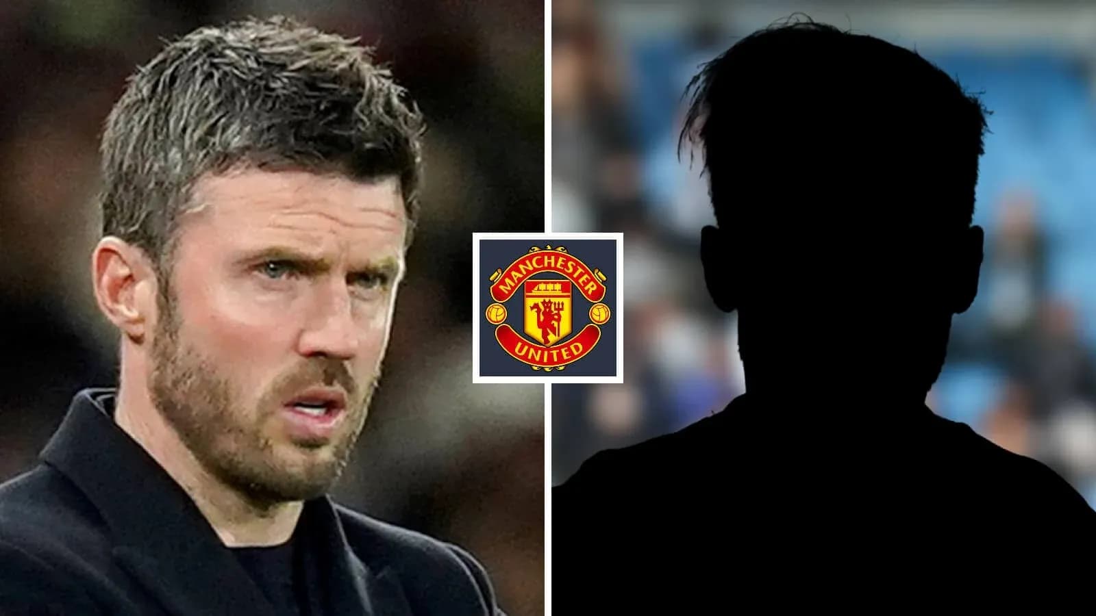 Тренер Manchester United на фоне силуэта игрока Тренер Manchester United на фоне силуэта игрока