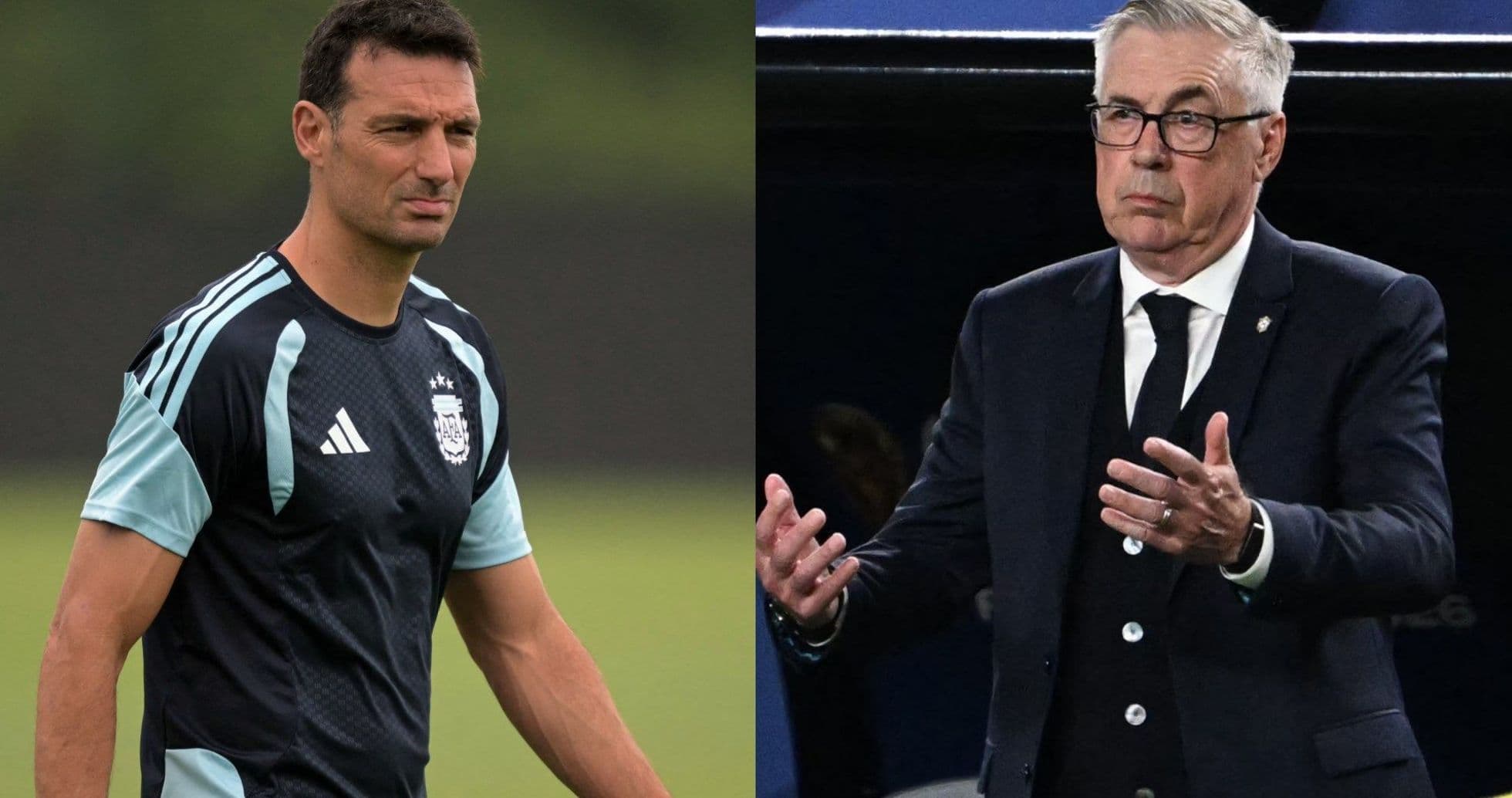 Два тренера на фоне футбольного поля Два тренера на фоне футбольного поля
