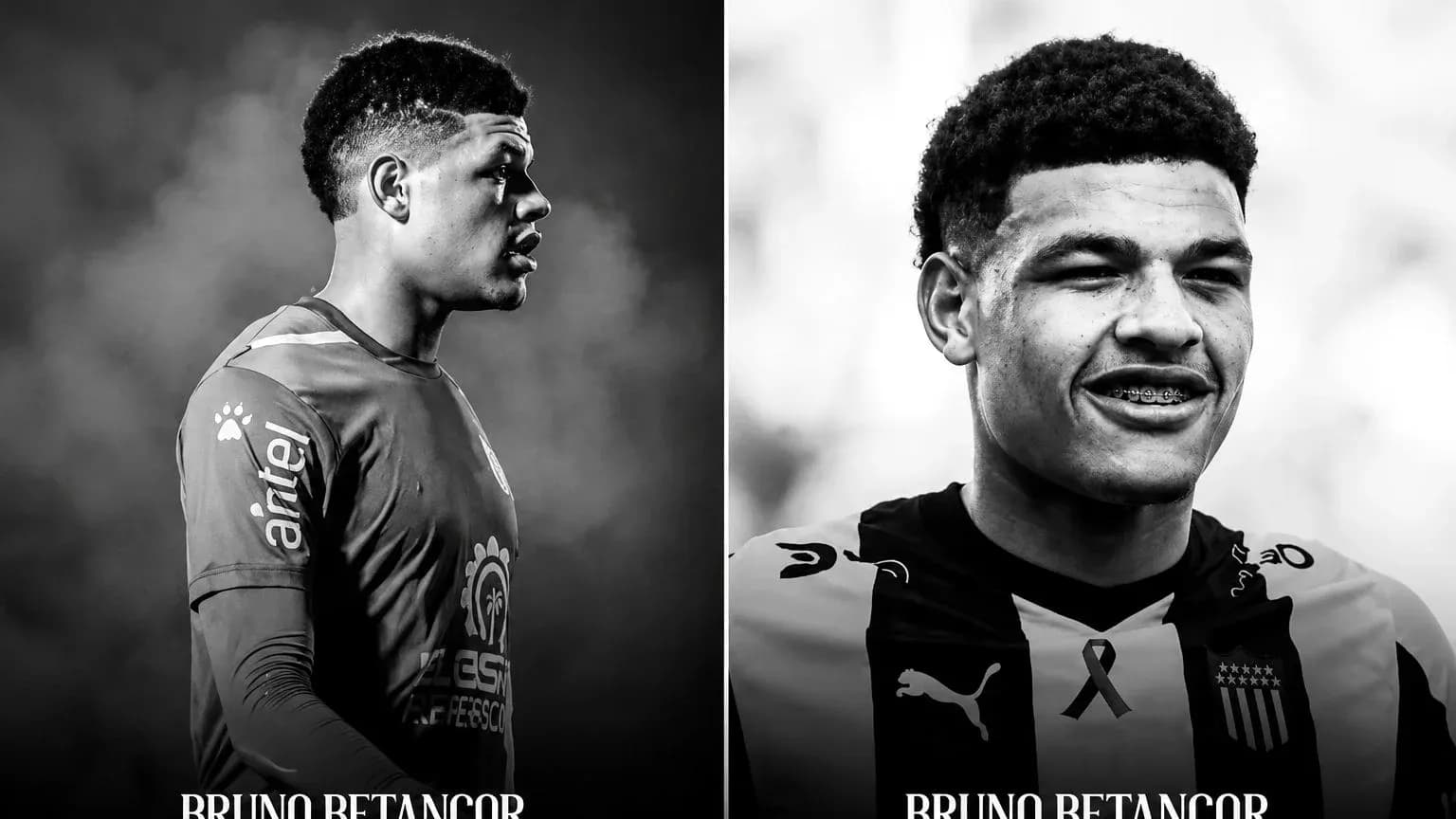 Bruno Betancor in two different football jerseys Bruno Betancor in two different football jerseys